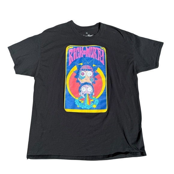 Rick And Morty Mens T Shirt Black Adult Swim Cartoon Network Graphics Size XL - Picture 1 of 6